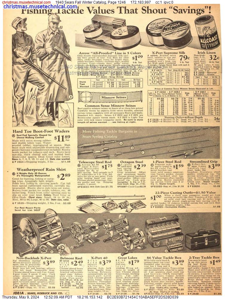 1940 Sears Fall Winter Catalog, Page 1246