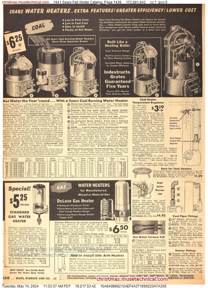 1941 Sears Fall Winter Catalog, Page 1436