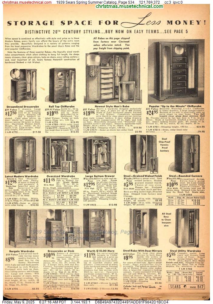 1939 Sears Spring Summer Catalog, Page 534