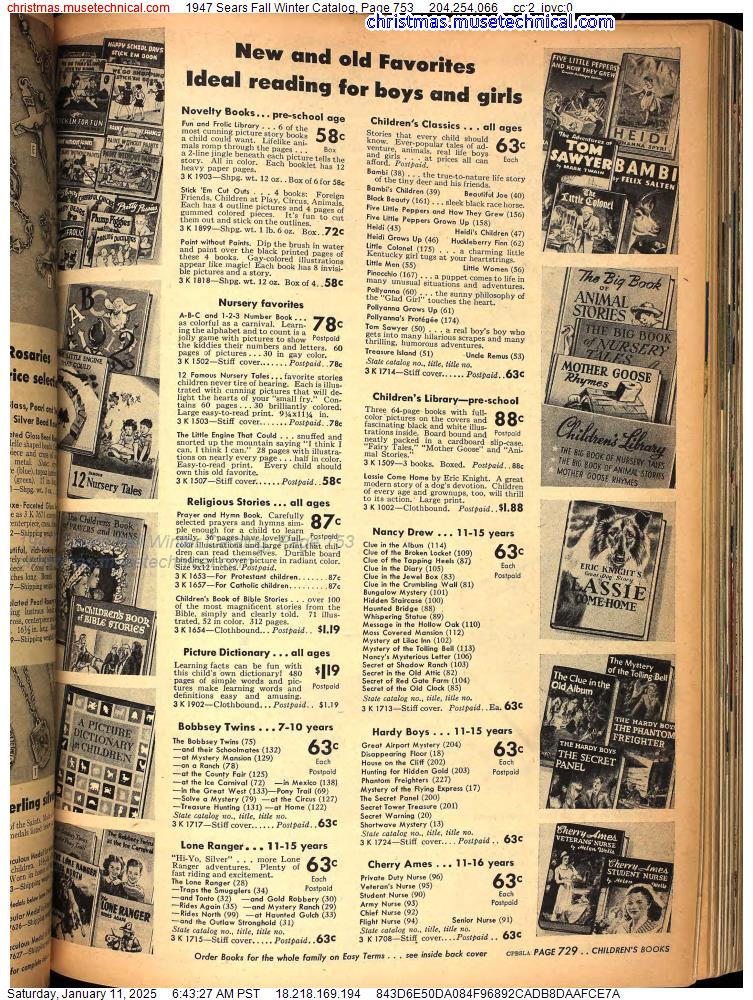 1947 Sears Fall Winter Catalog, Page 753