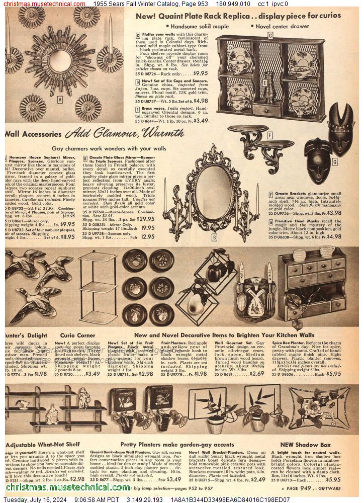 1955 Sears Fall Winter Catalog, Page 953
