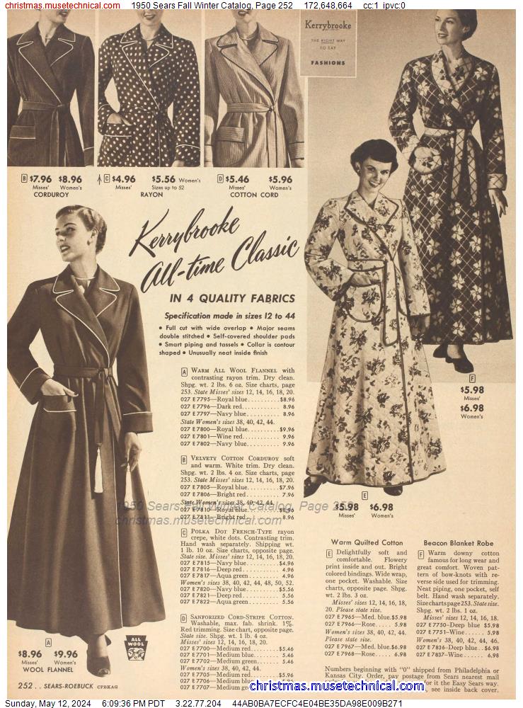 1950 Sears Fall Winter Catalog, Page 252