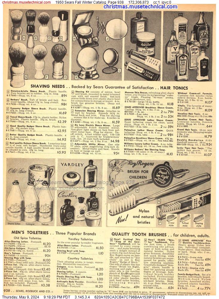 1950 Sears Fall Winter Catalog, Page 938