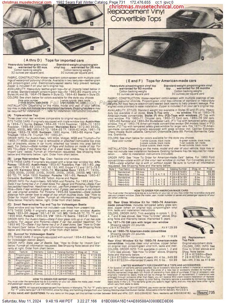 1982 Sears Fall Winter Catalog, Page 731