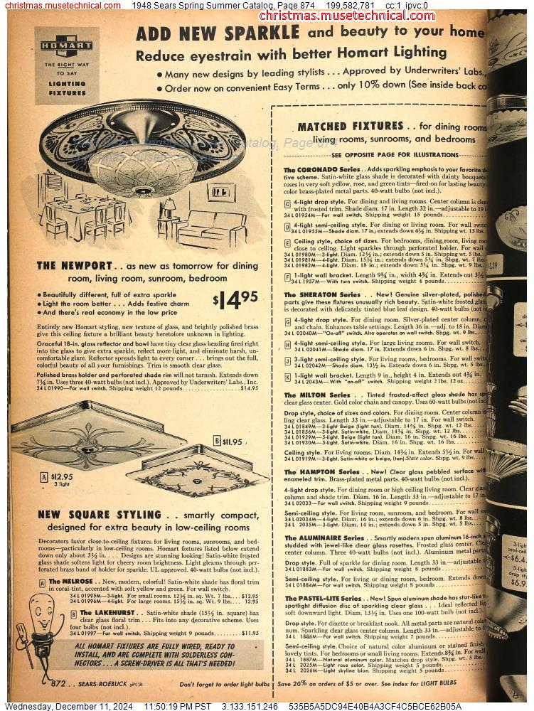 1948 Sears Spring Summer Catalog, Page 874