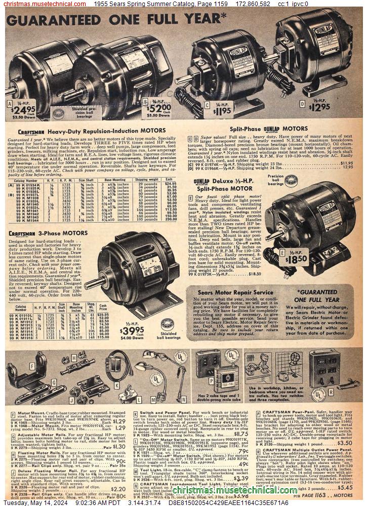 1955 Sears Spring Summer Catalog, Page 1159