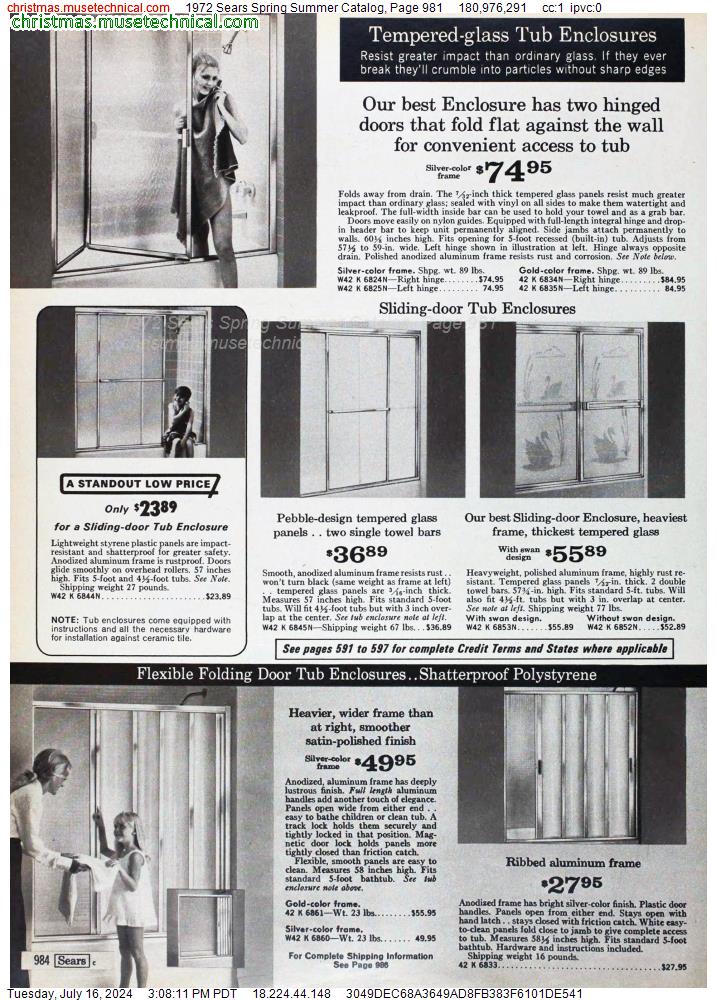 1972 Sears Spring Summer Catalog, Page 981