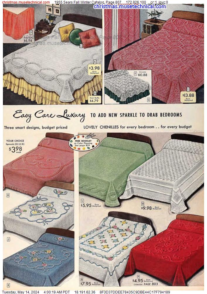 1955 Sears Fall Winter Catalog, Page 807