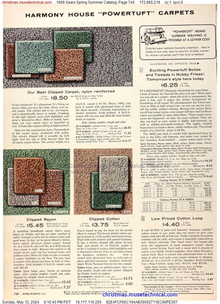 1956 Sears Spring Summer Catalog, Page 745
