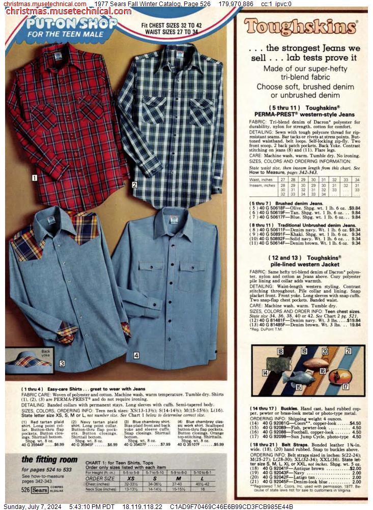 1977 Sears Fall Winter Catalog, Page 526