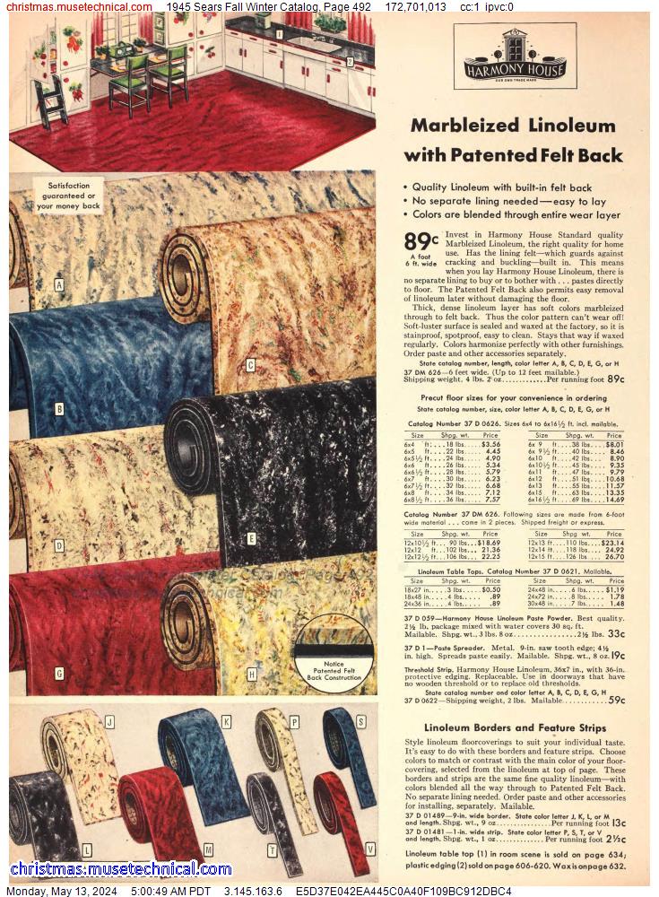 1945 Sears Fall Winter Catalog, Page 492