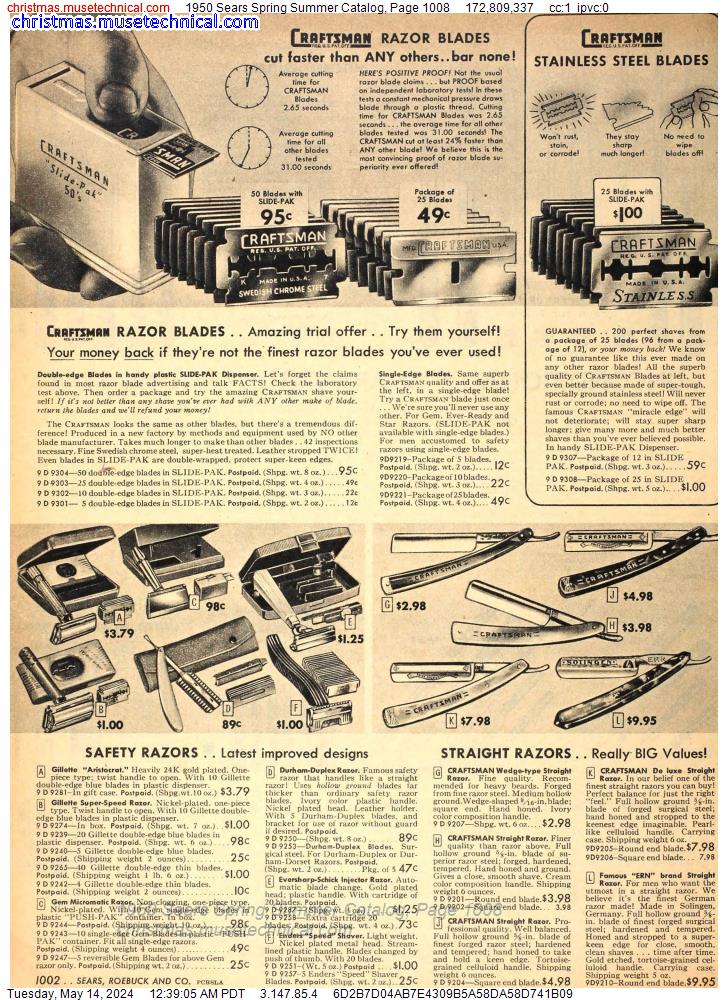 1950 Sears Spring Summer Catalog, Page 1008
