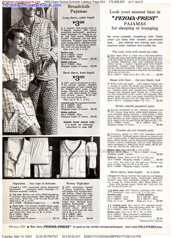 1969 Sears Spring Summer Catalog, Page 524