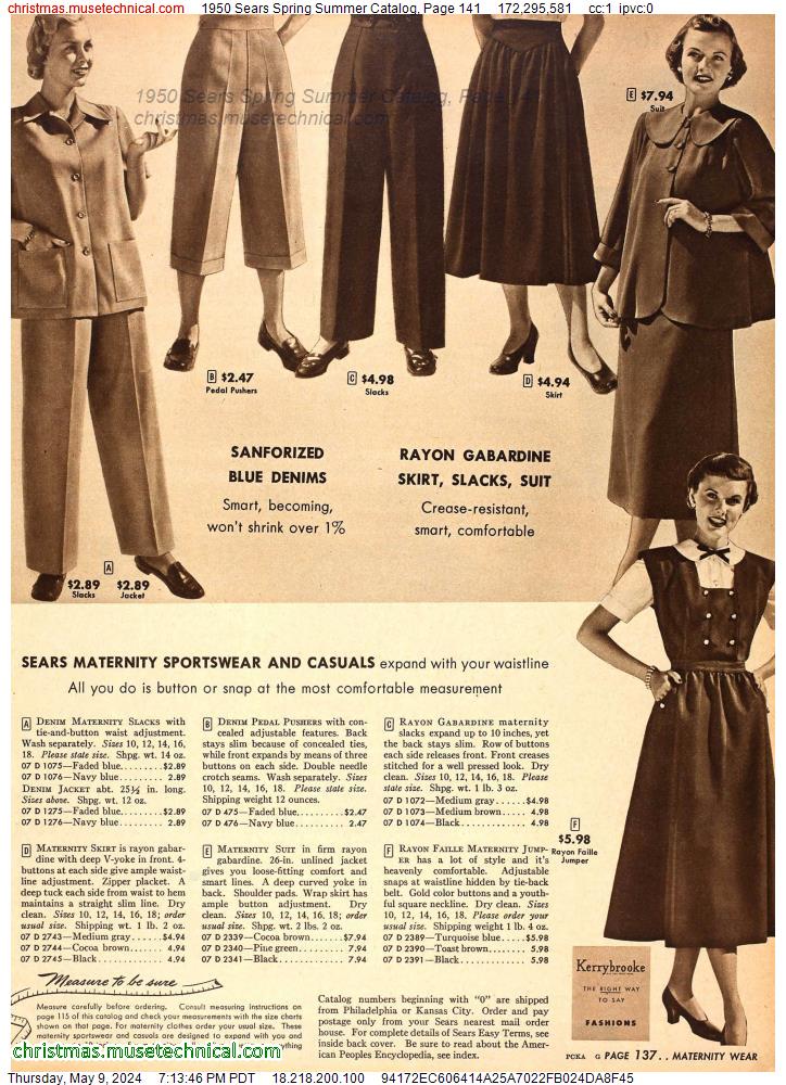1950 Sears Spring Summer Catalog, Page 141