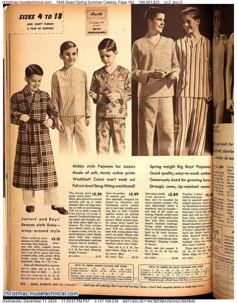 1948 Sears Spring Summer Catalog, Page 104