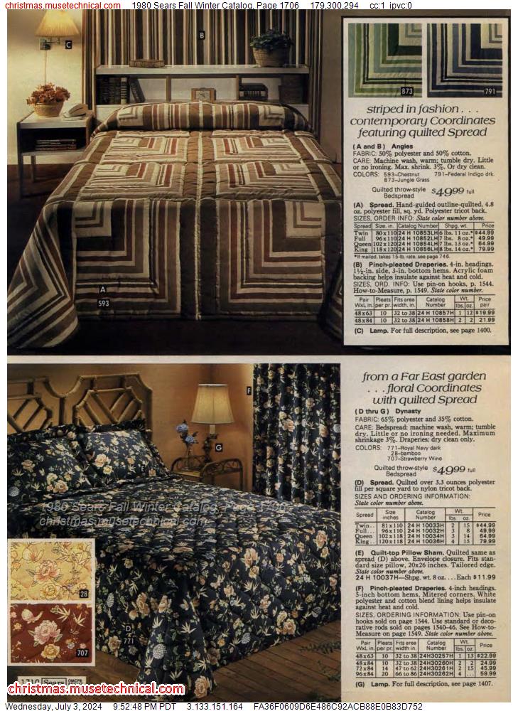 1980 Sears Fall Winter Catalog, Page 1706