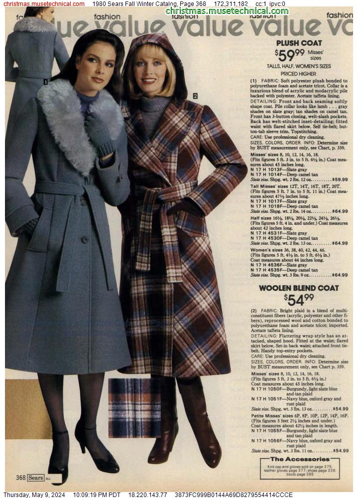 1980 Sears Fall Winter Catalog, Page 368