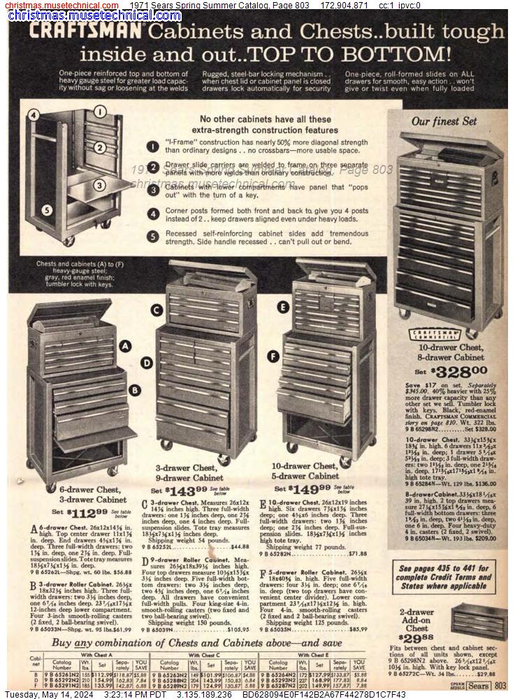 1971 Sears Spring Summer Catalog, Page 803