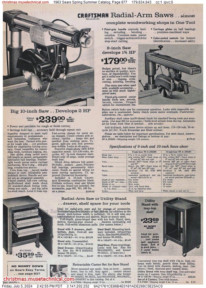 1963 Sears Spring Summer Catalog, Page 877