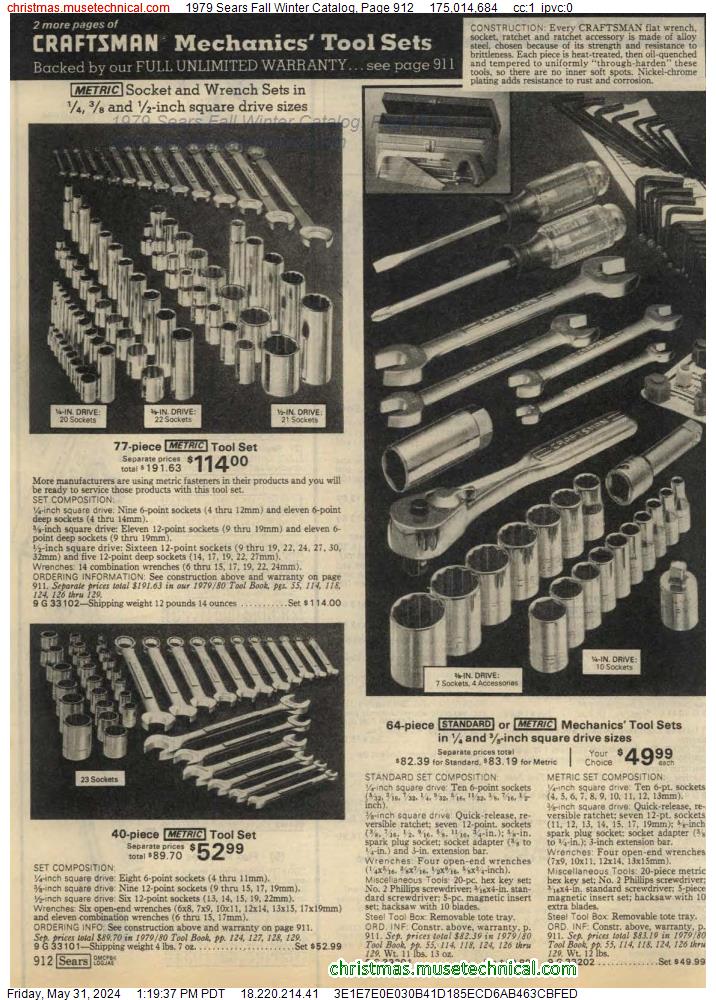 1979 Sears Fall Winter Catalog, Page 912