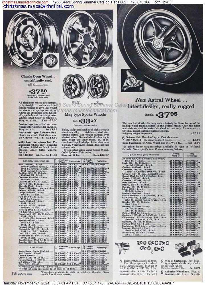 1966 Sears Spring Summer Catalog, Page 862