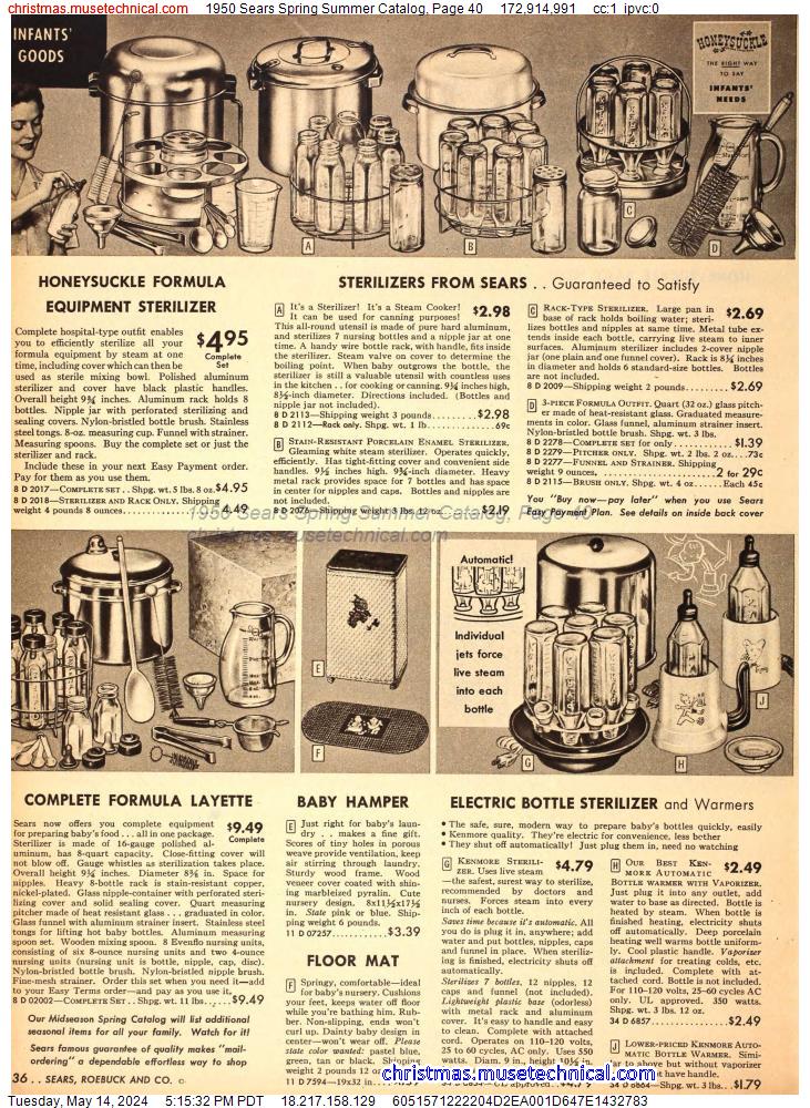 1950 Sears Spring Summer Catalog, Page 40