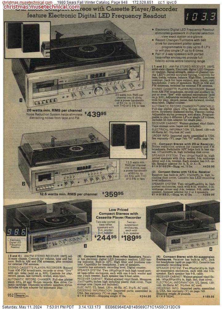 1980 Sears Fall Winter Catalog, Page 948