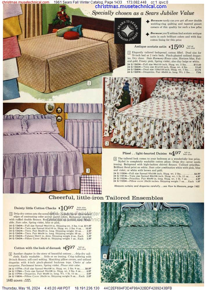 1961 Sears Fall Winter Catalog, Page 1433