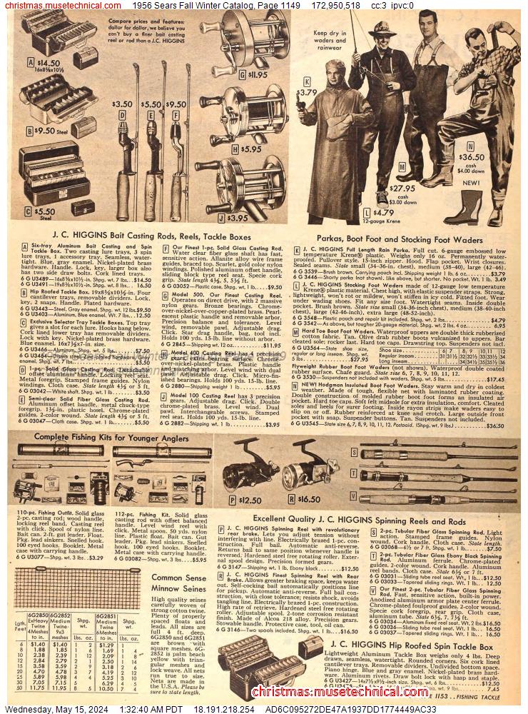 1956 Sears Fall Winter Catalog, Page 1149
