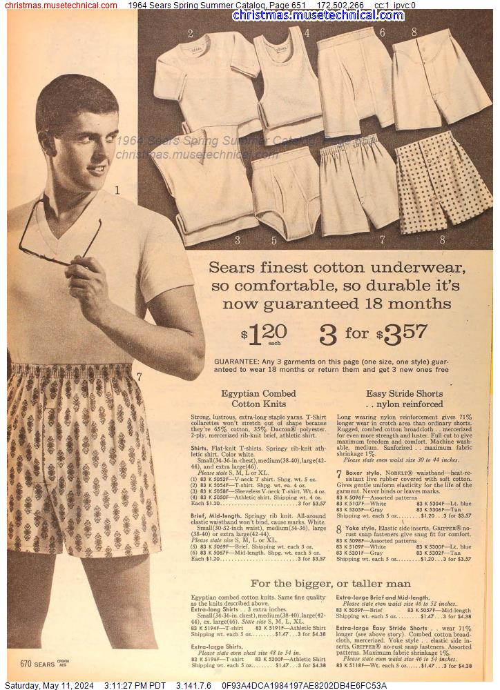 1964 Sears Spring Summer Catalog, Page 651