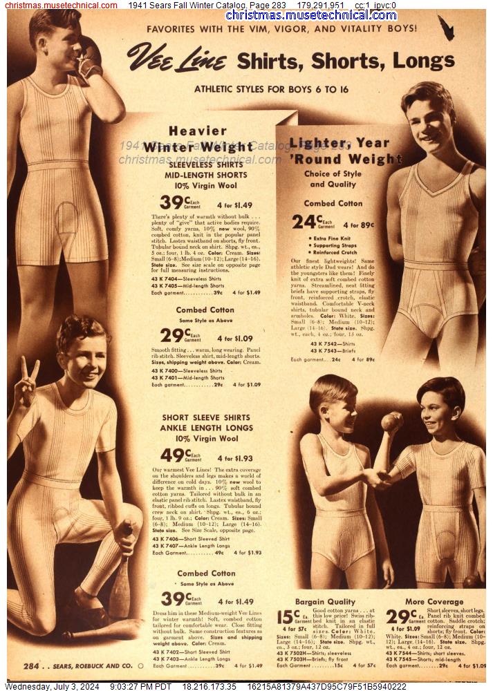 1941 Sears Fall Winter Catalog, Page 283