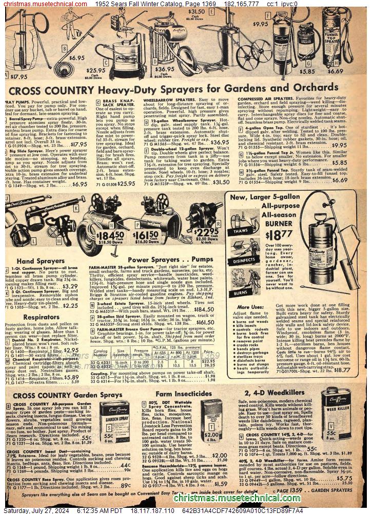 1952 Sears Fall Winter Catalog, Page 1369