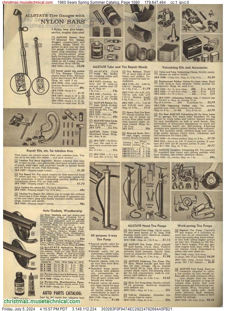 1960 Sears Spring Summer Catalog, Page 1080