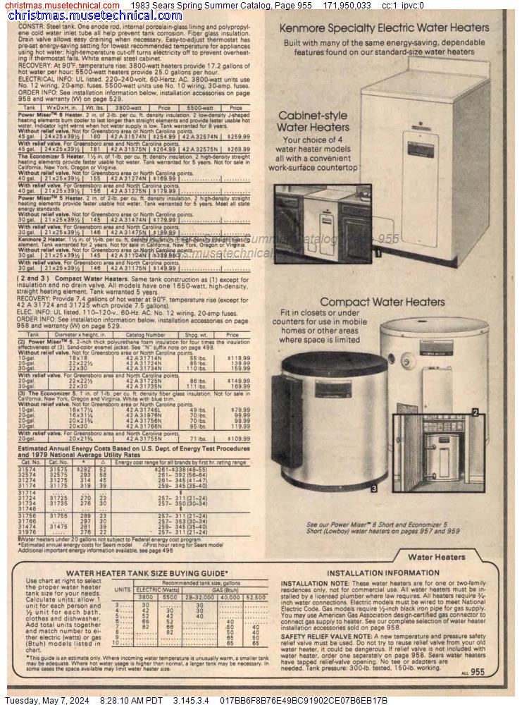 1983 Sears Spring Summer Catalog, Page 955