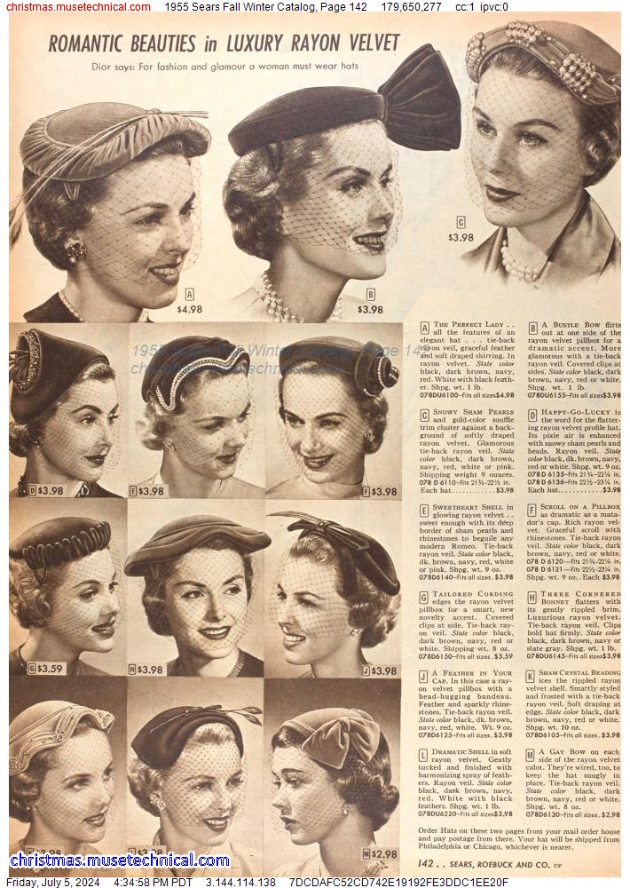 1955 Sears Fall Winter Catalog, Page 142