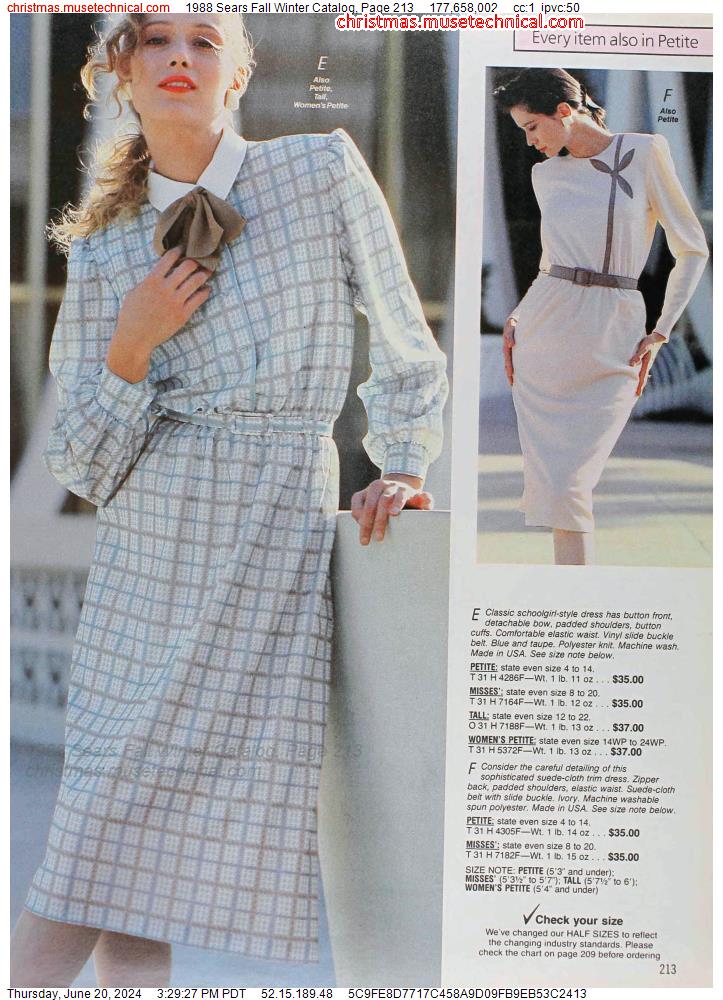 1988 Sears Fall Winter Catalog, Page 213