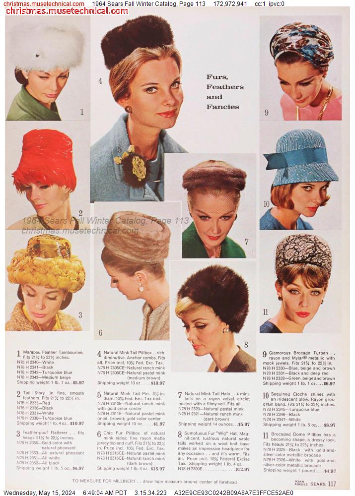 1964 Sears Fall Winter Catalog, Page 113