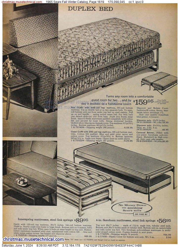 1965 Sears Fall Winter Catalog, Page 1619