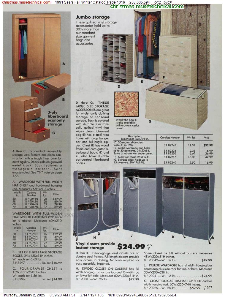 1991 Sears Fall Winter Catalog, Page 1016