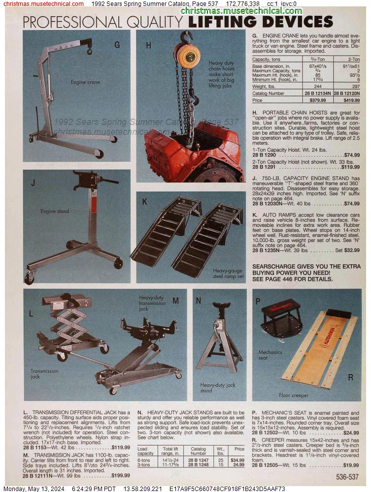 1992 Sears Spring Summer Catalog, Page 537