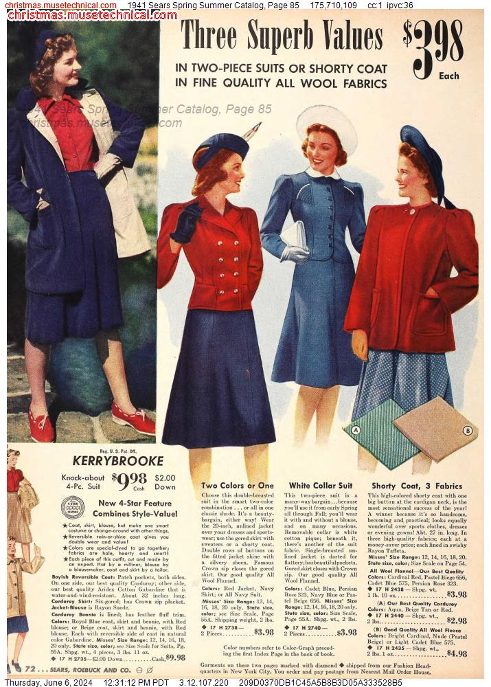 1941 Sears Spring Summer Catalog, Page 85