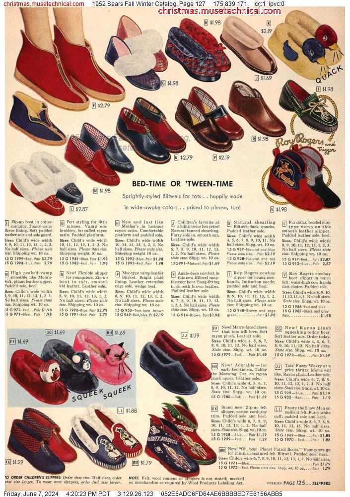 1952 Sears Fall Winter Catalog, Page 127
