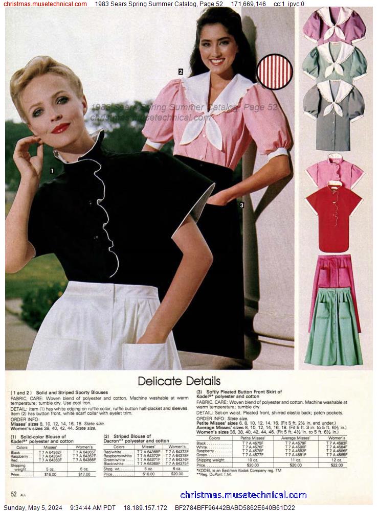 1983 Sears Spring Summer Catalog, Page 52