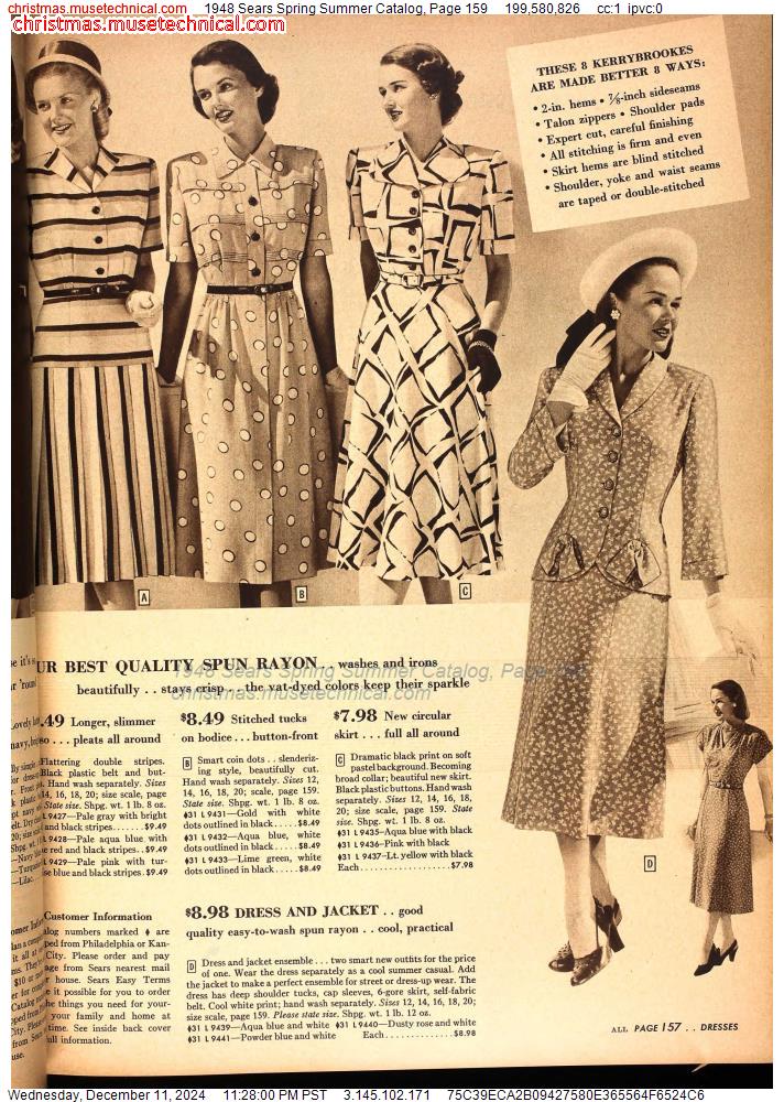 1948 Sears Spring Summer Catalog, Page 159