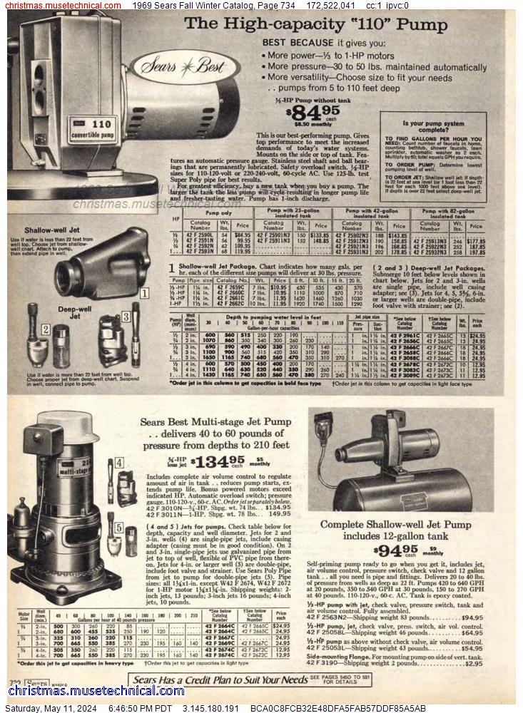 1969 Sears Fall Winter Catalog, Page 734