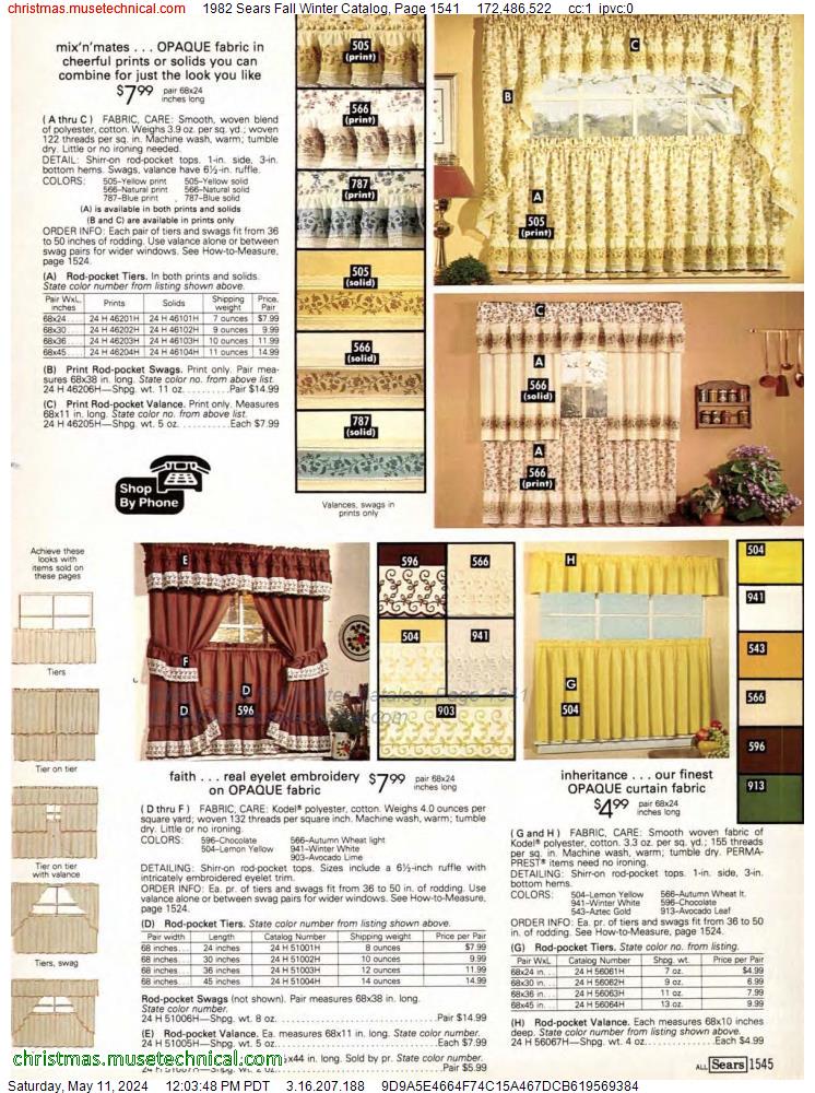 1982 Sears Fall Winter Catalog, Page 1541