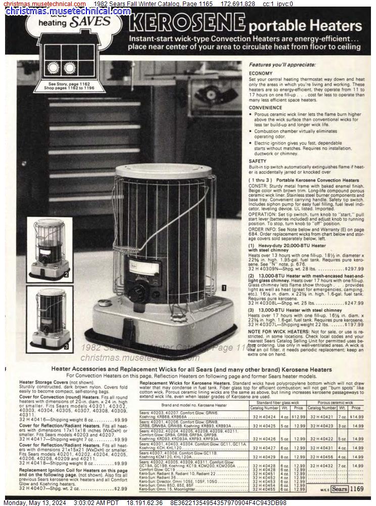 1982 Sears Fall Winter Catalog, Page 1165