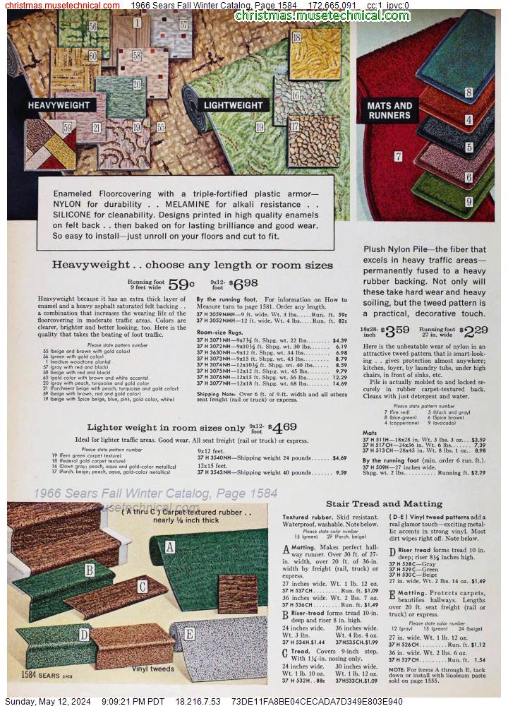1966 Sears Fall Winter Catalog, Page 1584