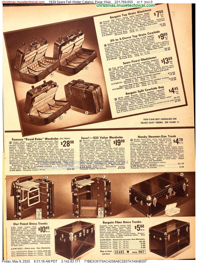 1939 Sears Fall Winter Catalog, Page 1044