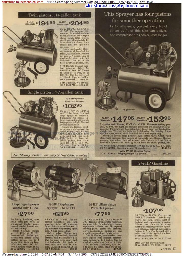 1965 Sears Spring Summer Catalog, Page 1105